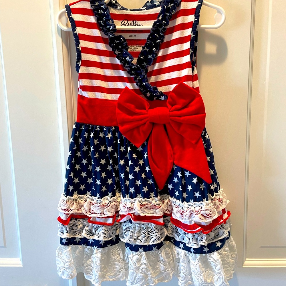 Ruffles by tutu and lulu Americana dress size 2-3T